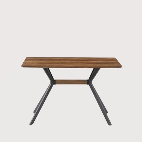 17 Stories Modern Minimalist Style Dining Table Mdf Wooden Top Black Metal Shelf Metal Heat ... intended for 83 Oval Dining Table With Mdf Top And Black Steel Legs